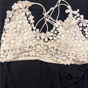 Free People Cream Lace Bralette